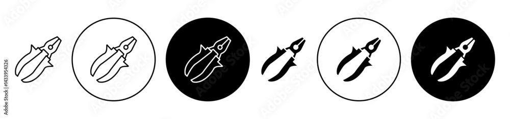 Pliers icon solid illustration, pictogram isolated on white design element. Pliers icon solid illustration, pictogram isolated on white design element.