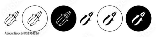 Pliers icon solid illustration, pictogram isolated on white design element.