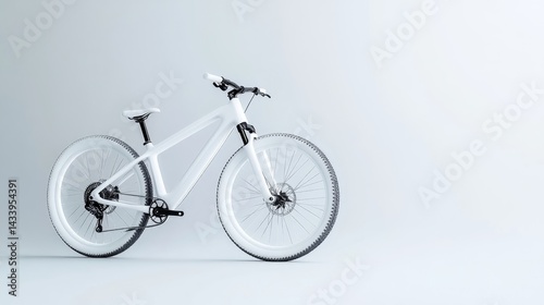 Sleek white bicycle against a neutral backdrop.  Modern, minimalist design