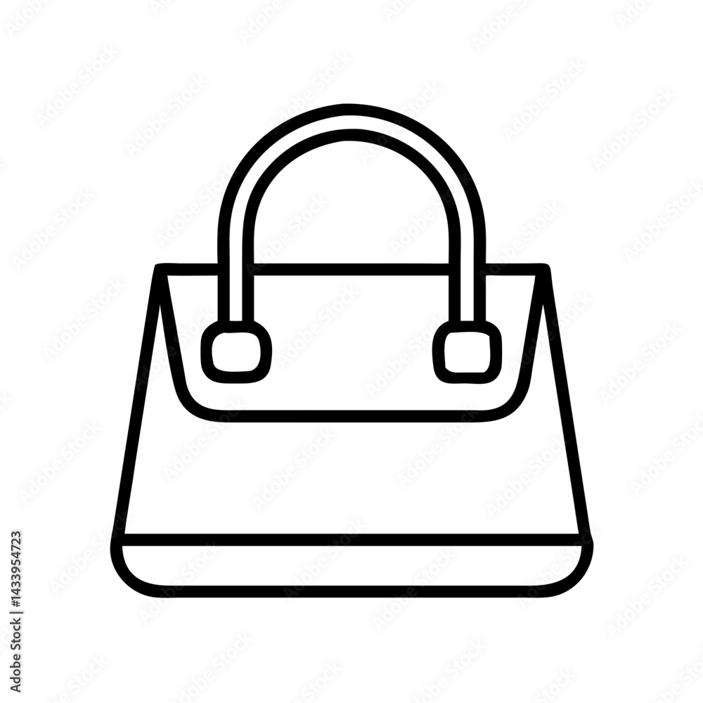 handbags line drawn beauty fashion industry. vector art - outline icon handbags, isolated white background