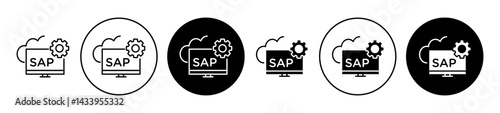SAP icon solid illustration, pictogram isolated on white design element.