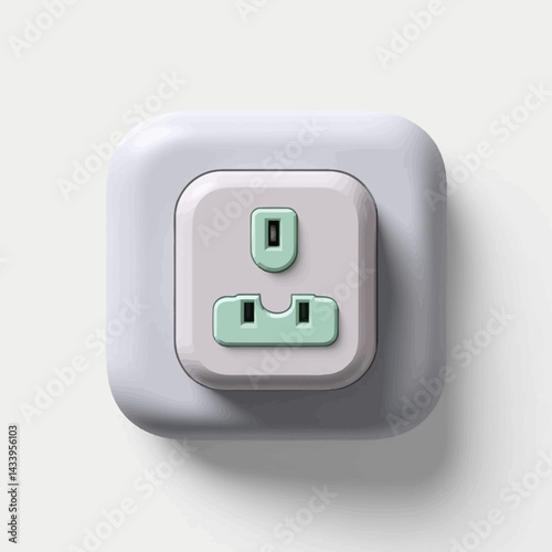 Modern Pastel Electrical Outlet Illustration