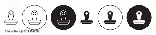 Stamp icon solid illustration, pictogram isolated on white design element.