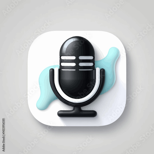 Smooth Microphone Icon for Audio and Broadcasting