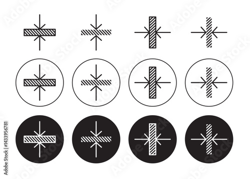 Thickness icon solid illustration, pictogram isolated on white design element.