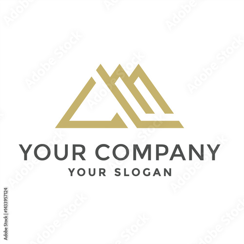 a logo with the typography concept of the LM letters that can be used for hotel, real estate, housing, or other brands