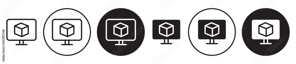 Virtual machine icon solid illustration, pictogram isolated on white design element. Virtual machine icon solid illustration, pictogram isolated on white design element.