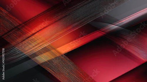 Abstract lines illustration on red and black background, modern design concept. Perfect for wallpapers, presentations, graphic design projects.