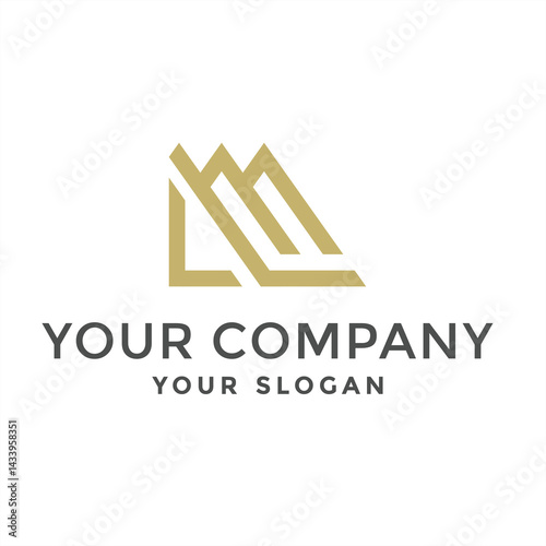 a logo with the typography concept of the LM letters that can be used for hotel, real estate, housing, or other brands