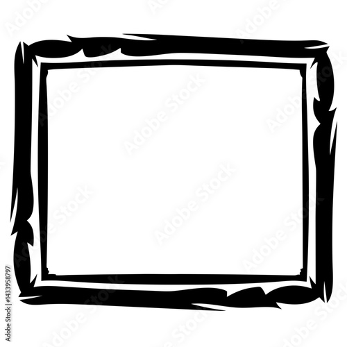 Rough Edged Black Frame with a White Interior Space for Content