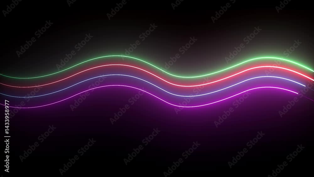Animation of glowing wave line sliding. Abstract neon background 4k video. Animation of glowing wave line sliding. Abstract neon background 4k video.