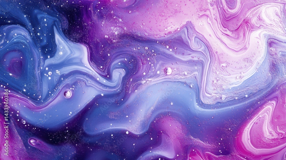 Colorful Abstract Snowy Background with Swirling Paint Texture. Generative AI