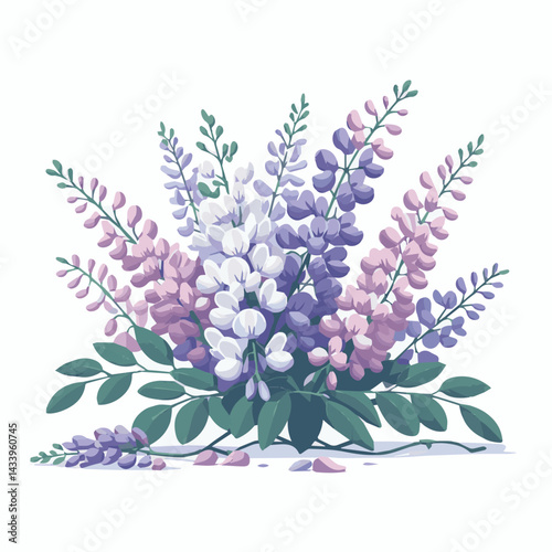 wisteria, flower, background, floral, garden, spring, plant, purple, blossom, flora, botanical, leaf, japanese, illustration, bloom, nature, beautiful, blooming, design, violet, watercolor, graphic, i