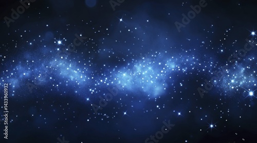 Obraz na płótnie Blue Starry Night Sky with Bright Shining Stars. Generative AI w salonie