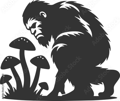 Black bigfoot vector silhouette
