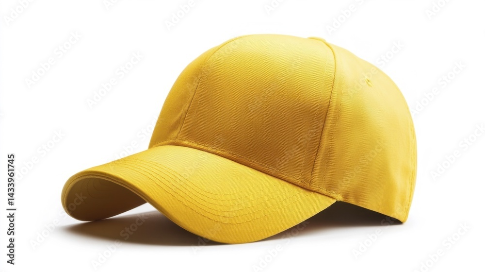 Yellow Baseball Cap Isolated On White Background. Generative AI