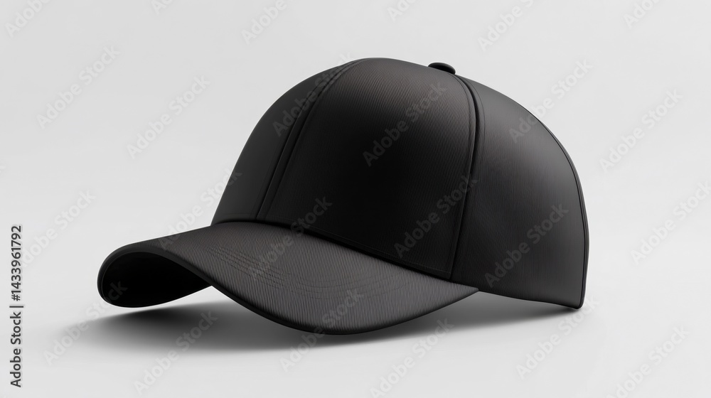Black cap mockup isolated on white background. Generative AI
