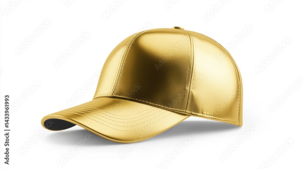 Gold Cap Mockup Isolated on White Background. Generative AI