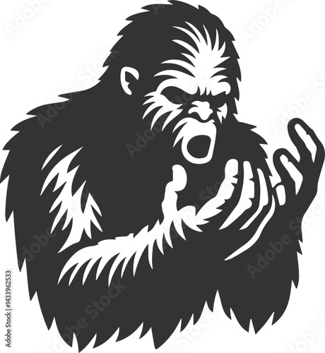 Wallpaper Mural Black bigfoot vector silhouette Torontodigital.ca