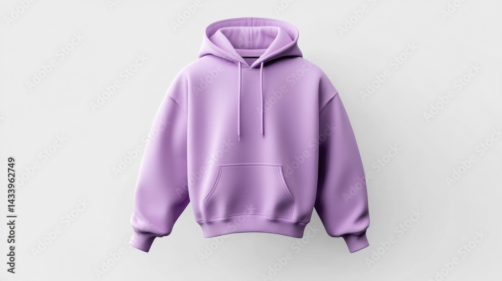 Lavender Hoodie Mockup Isolated on White Background. Generative AI