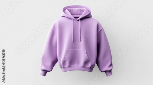 Obraz na płótnie Lavender Hoodie Mockup Isolated on White Background. Generative AI w salonie