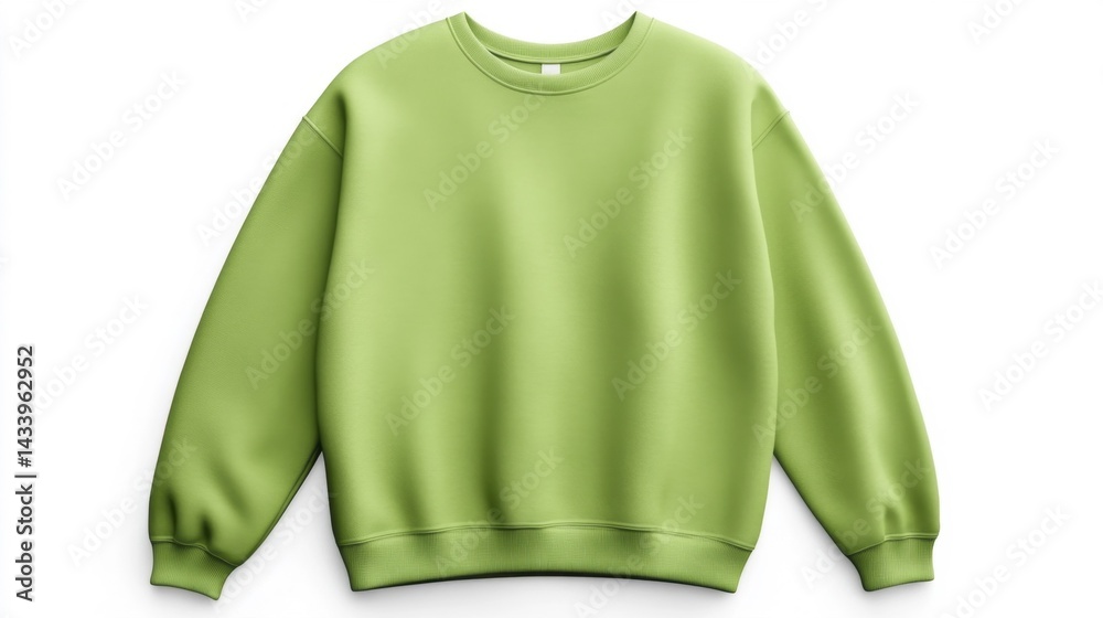 Green sweatshirt on a white background. Generative AI