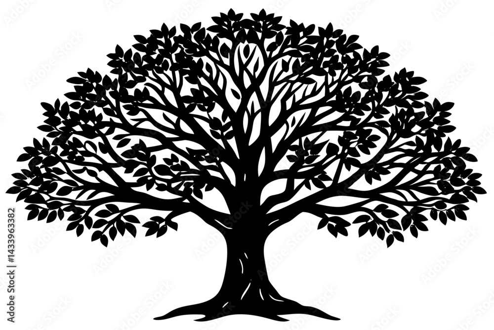 Vector Line Art Tree Illustration – Minimal Tree Clipart, Logo Icon Design on White Background Vector Line Art Tree Illustration – Minimal Tree Clipart, Logo Icon Design on White Background