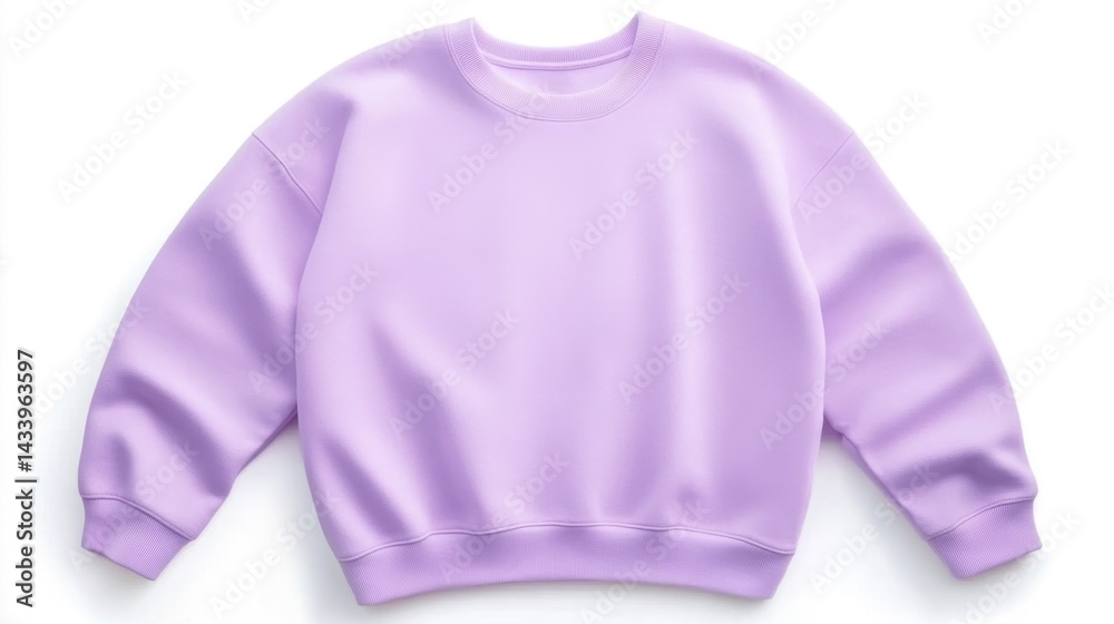 Lavender sweatshirt mockup isolated on white background. Generative AI