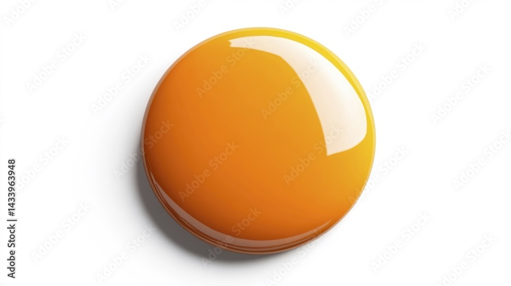 Orange Badge Mockup Isolated on White Background. Generative AI