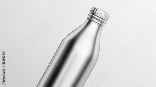 Obraz na płótnie Stainless steel bottle close-up on white background. Generative AI w salonie