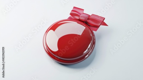 Obraz na płótnie Red badge mockup isolated on white background. Generative AI w salonie