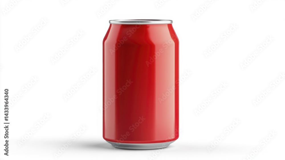Red soda can isolated on white background. Generative AI