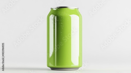 Obraz na płótnie Green can on white background close-up view fresh clean design. Generative AI w salonie