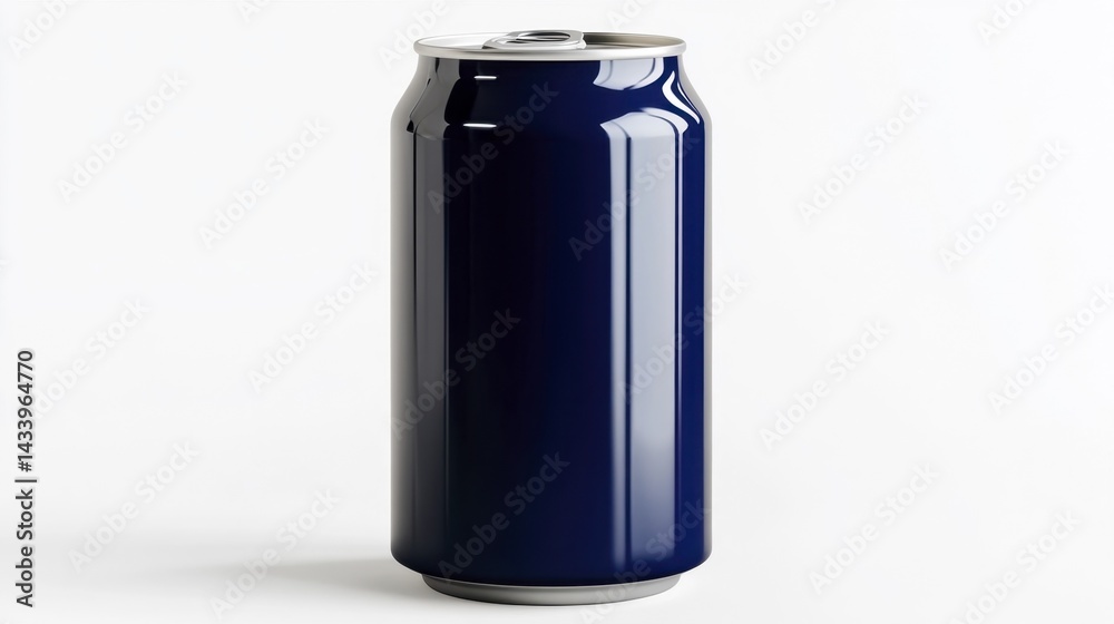 Navy can mockup isolated on white background. Generative AI