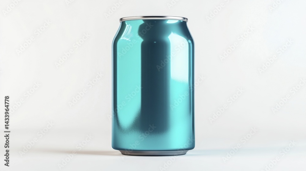 Teal can mockup isolated on white background for design template. Generative AI