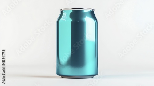 Obraz na płótnie Teal can mockup isolated on white background for design template. Generative AI w salonie