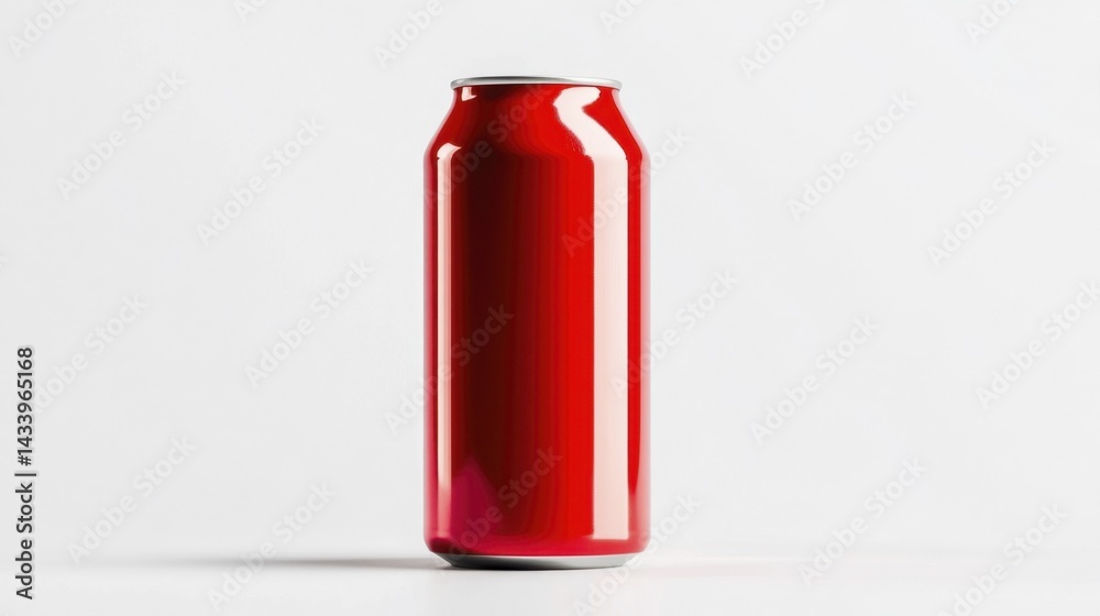 Red energy drink mockup isolated on white background. Generative AI