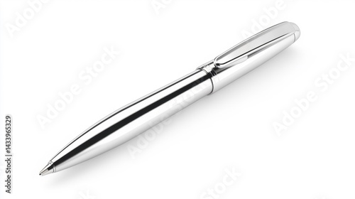 Obraz na płótnie Silver pen isolated on white background. Generative AI w salonie