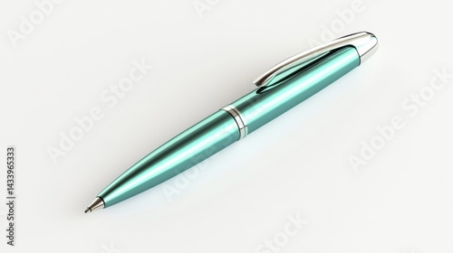 Obraz na płótnie Elegant turquoise pen with metallic accents. Generative AI w salonie