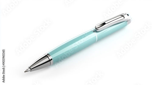 Aqua pen mockup isolated on white background. Generative AI