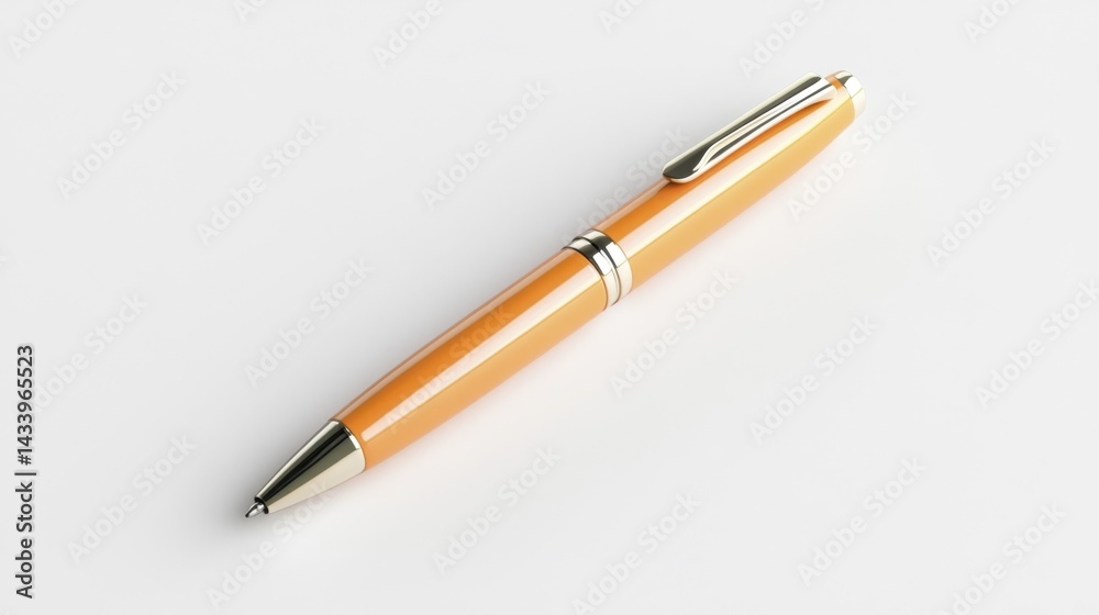Apricot pen mockup isolated on white background. Generative AI