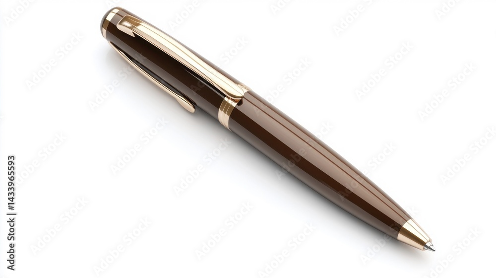 Mocha pen mockup on white background. Generative AI