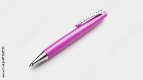 Obraz na płótnie Pink pen with silver accents on a white background. Generative AI w salonie