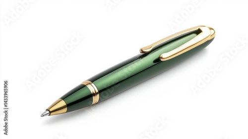 Obraz na płótnie Emerald pen mockup on white background. Generative AI w salonie