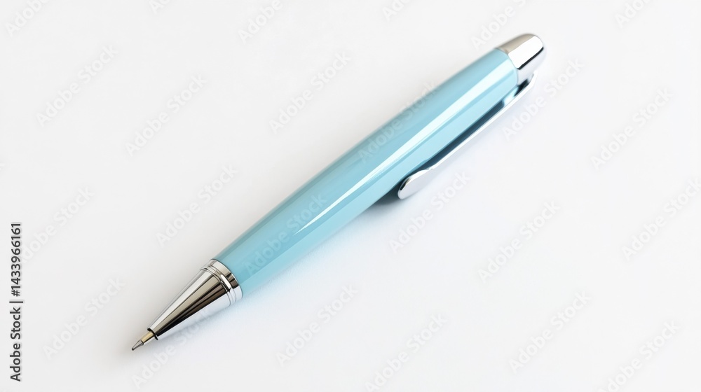 Glacial Blue Pen Mockup on White Background. Generative AI