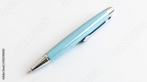 Obraz na płótnie Glacial Blue Pen Mockup on White Background. Generative AI w salonie