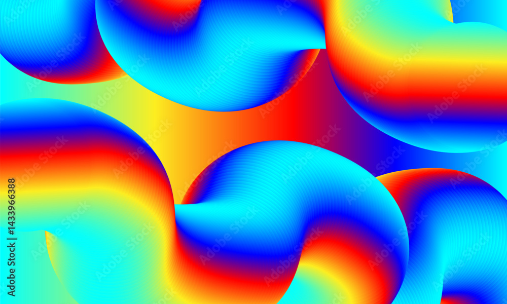 Abstract 3D Rendering of Colorful, Flowing Tubular Shapes Abstract 3D Rendering of Colorful, Flowing Tubular Shapes
