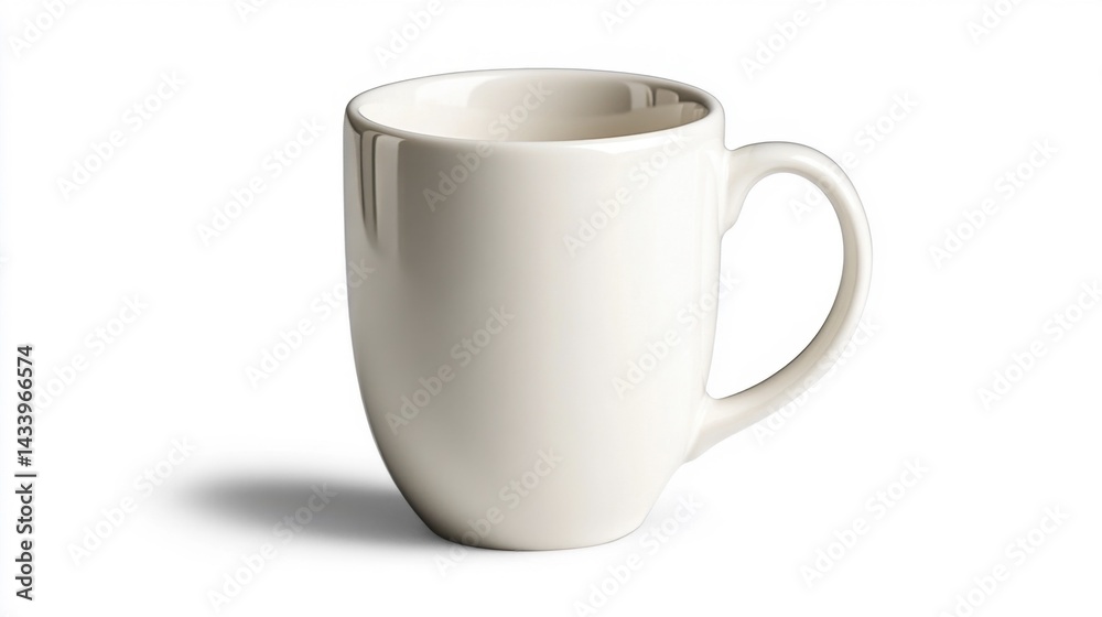 Ivory mug mockup closeup isolated on white background. Generative AI