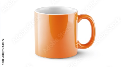 Obraz na płótnie Orange coffee mug isolated on white background. Generative AI w salonie