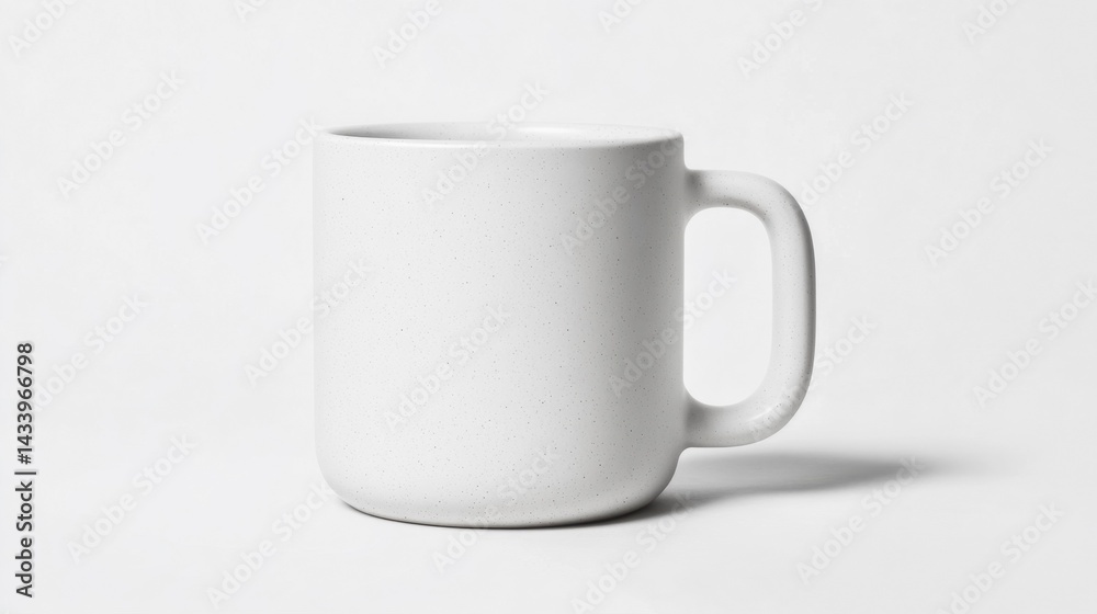 White mug mockup on a simple white background. Generative AI